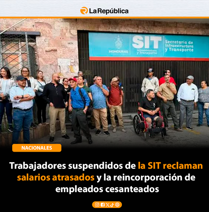 Trabajadores suspendidos de la SIT reclaman  salarios atrasados y la reincorporación de  empleados cesanteados - Cover Image